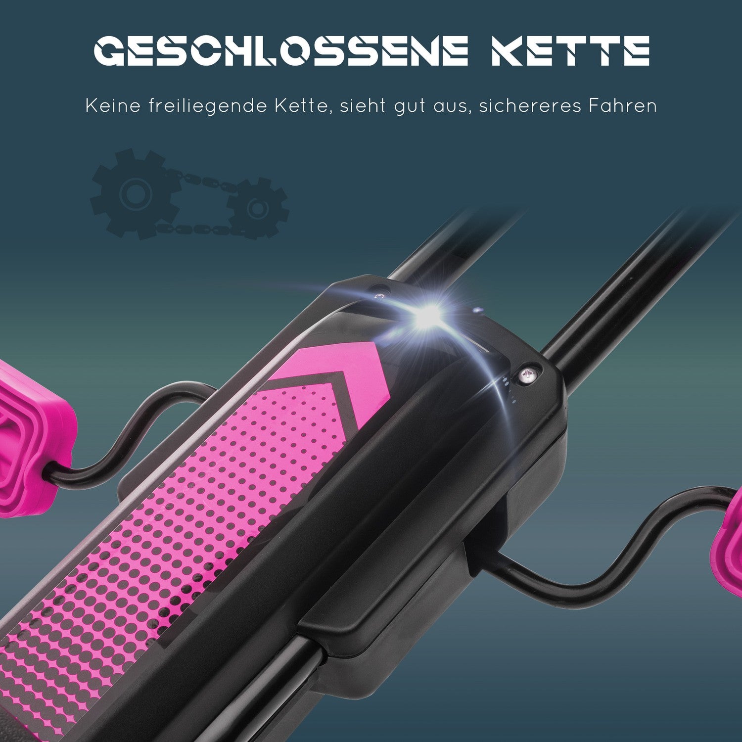 Gokart för barn med justerbar sits och handbroms, rosa