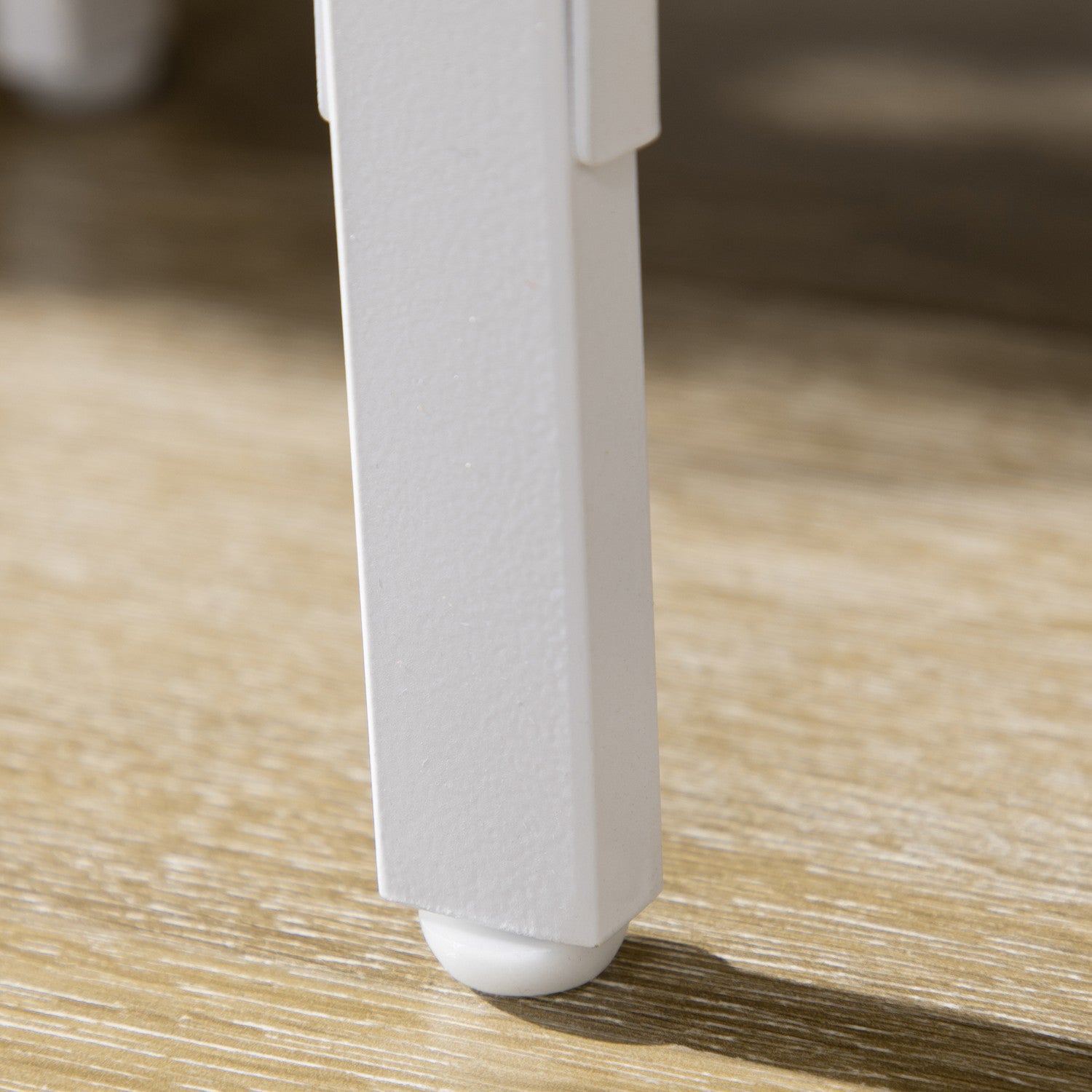 Golvlampa i vit metall, 40W, Skärm i linne, 162 cm Höjd