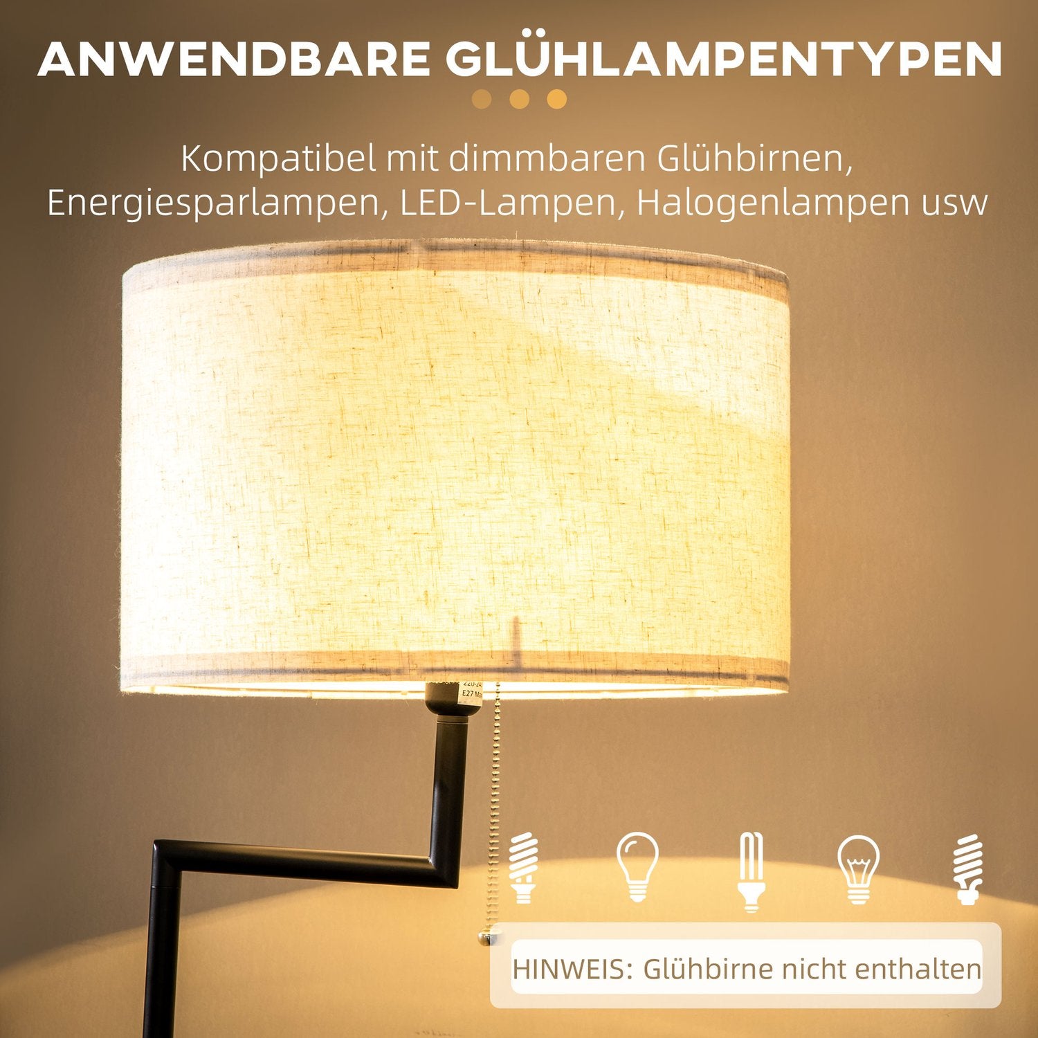 Golvlampa med hylla & USB-port, stål, kräm, 40W