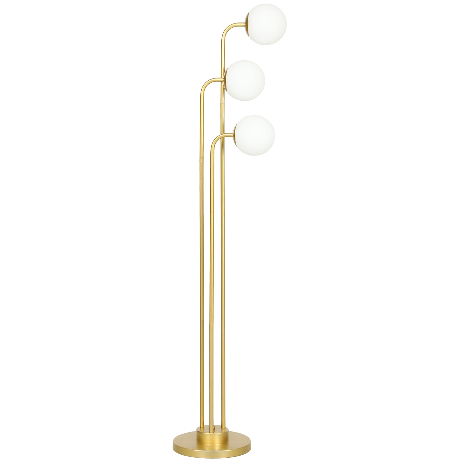 Golvlampa med roterande skärmar – 120W, guld, 1,65m