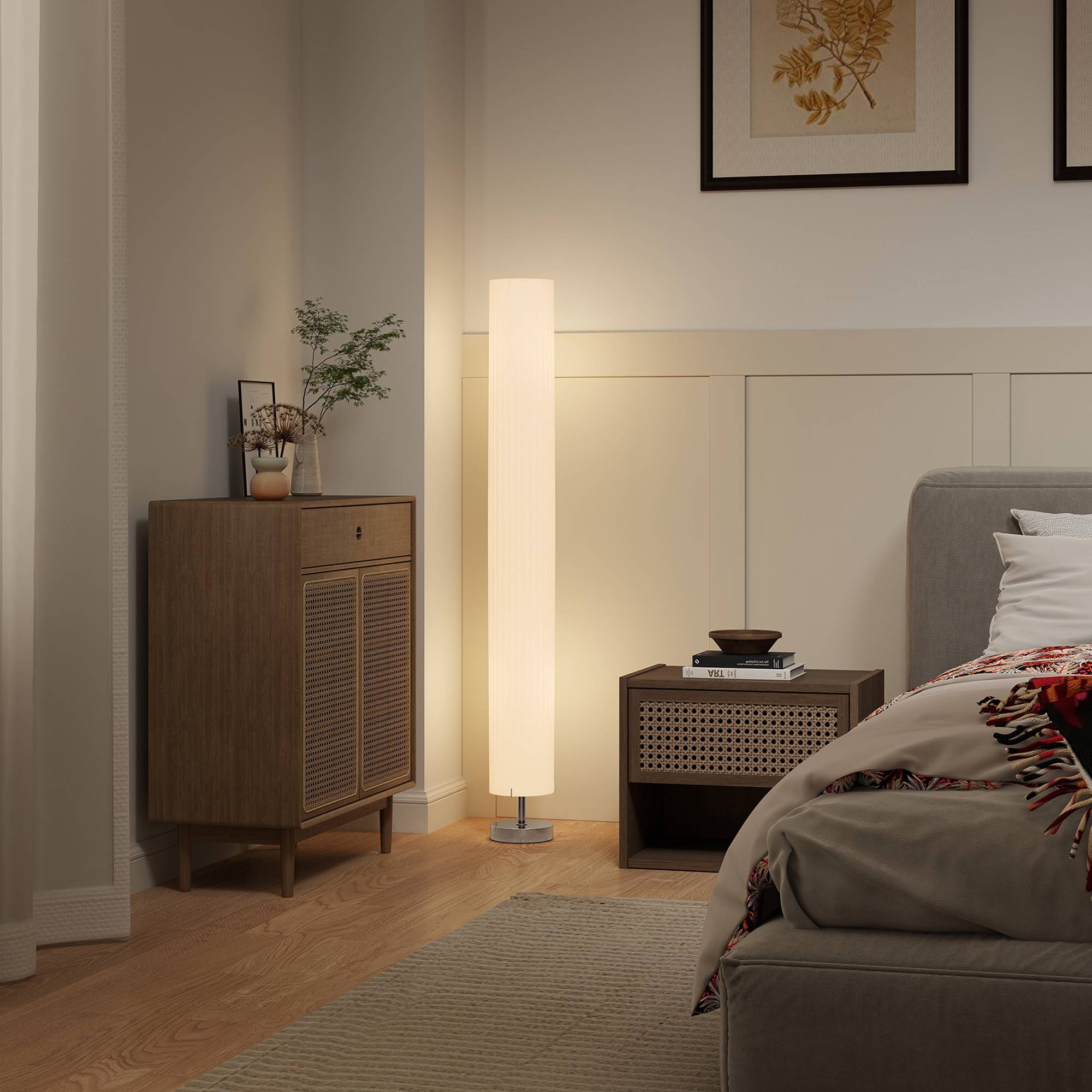 Golvlampa, rostfritt stål, E27-sockel, 120 cm