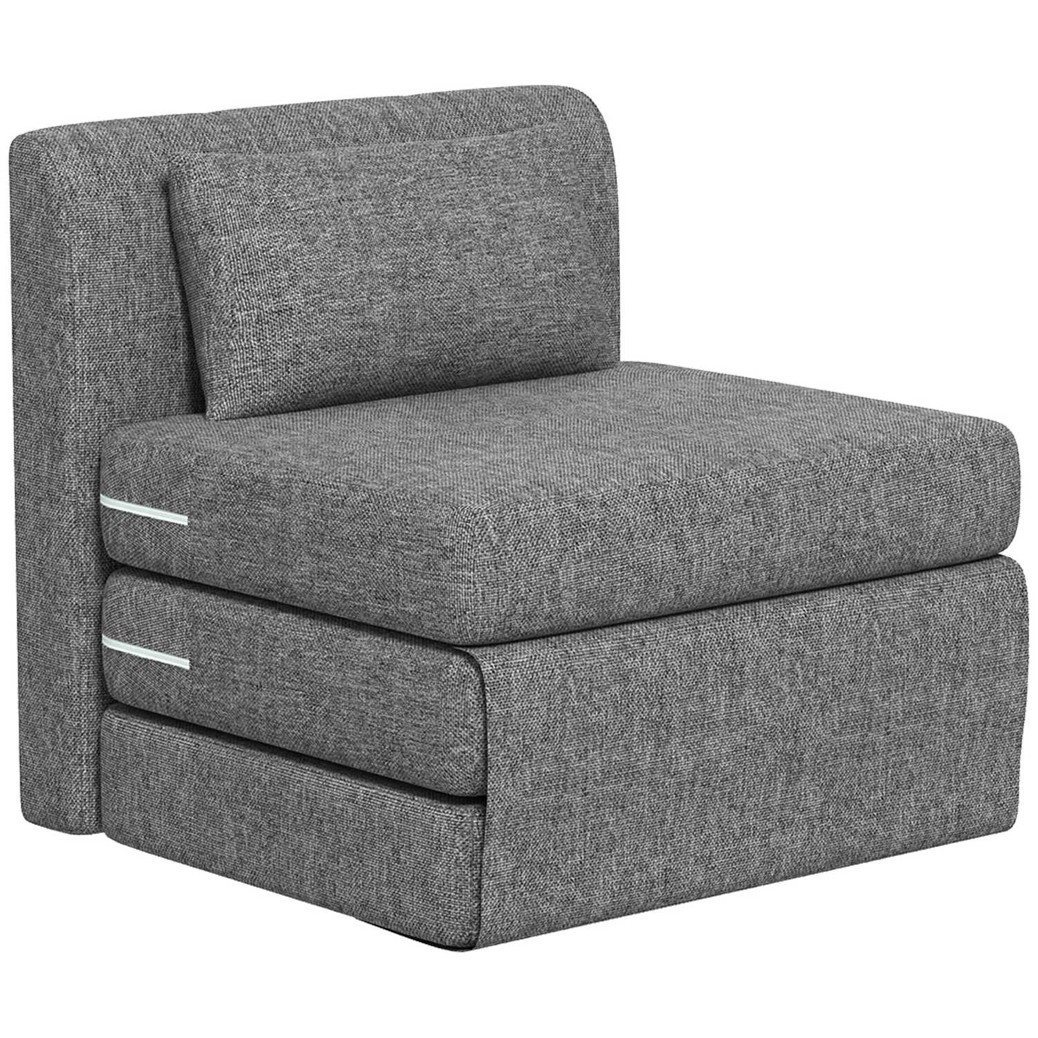 Bäddsoffa och golvstol, 240 kg belastning, grått linne