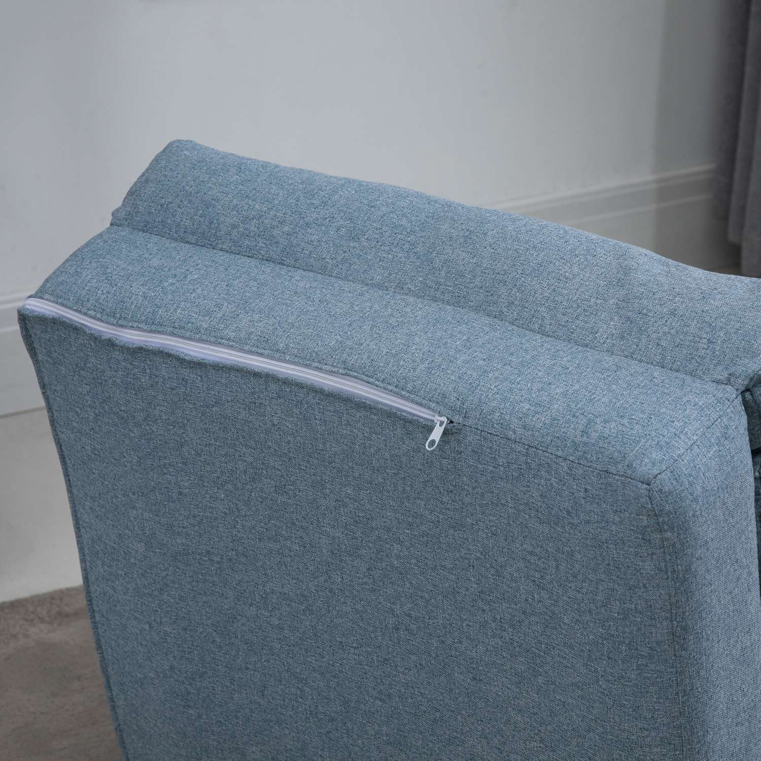 Golvstol hopfällbar sovmatta, 2-i-1 design, avtagbar kudde, 60 x 80 x 56 cm, himmelsblå
