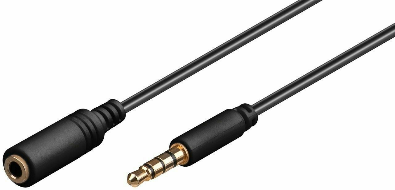 Goobay TRRS 4pin 3,5 mm hane - 3,5 mm hona - ljudförlängningskabel, 1,5 m