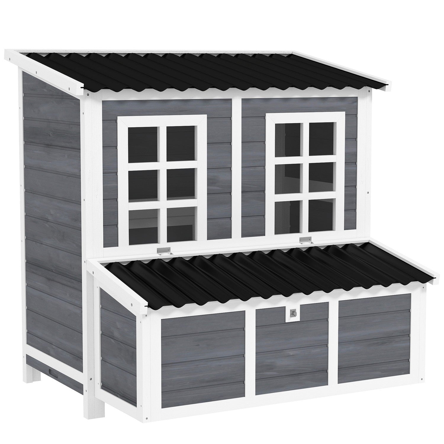 Vattentät Gran Wood Chicken Coop med bolåda för 4-6 höns
