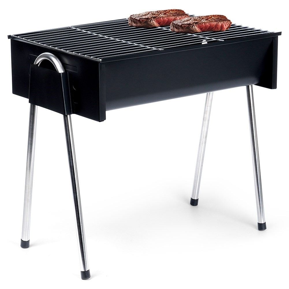 Grillkol med fyra ben, lätt att montera, avtagbart galler