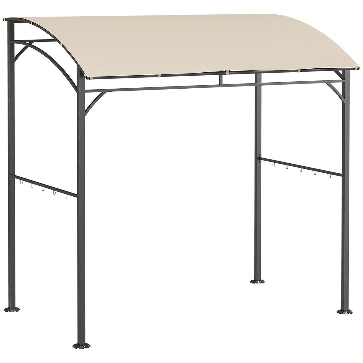 Grilltak med UV-beständigt regnskydd, beige stålram