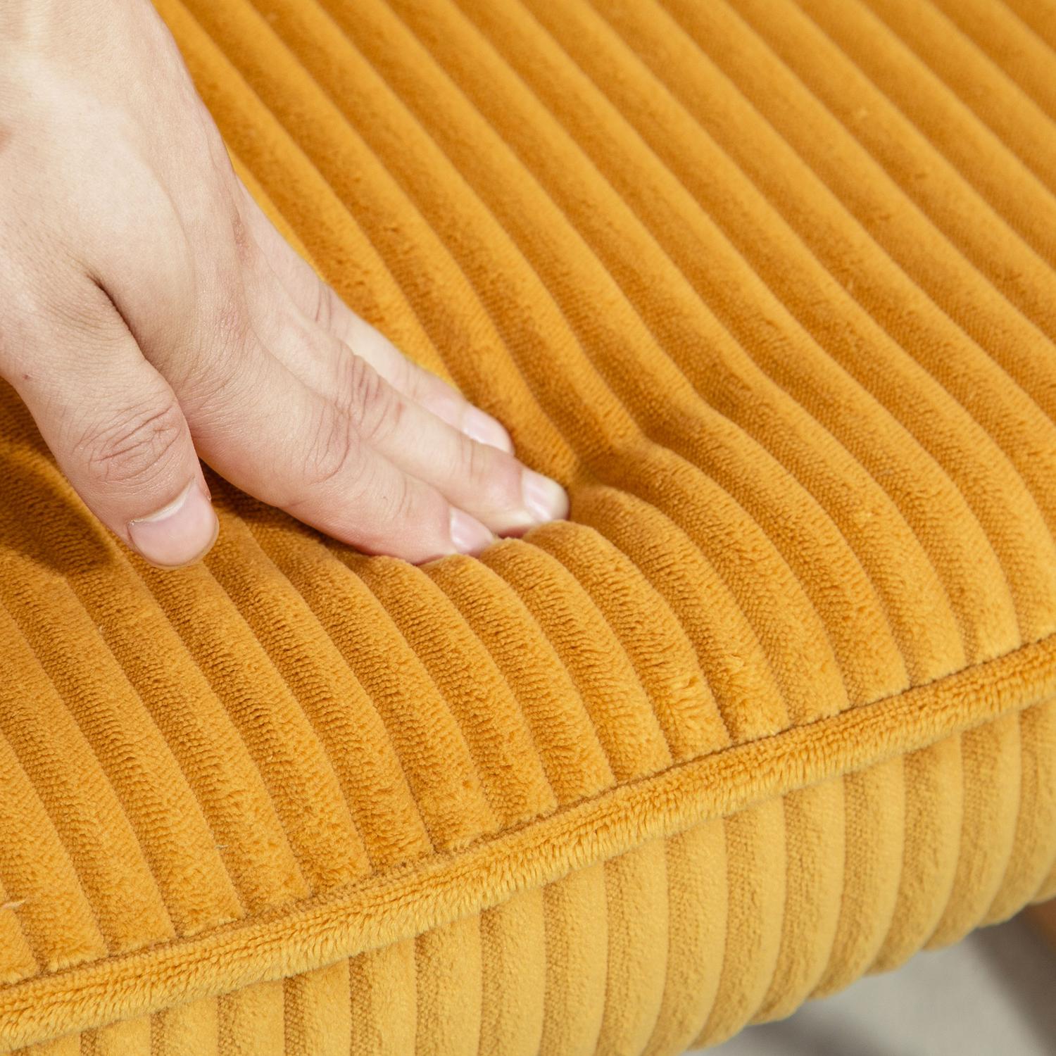 Gul gungstol med armstöd & trälöpare