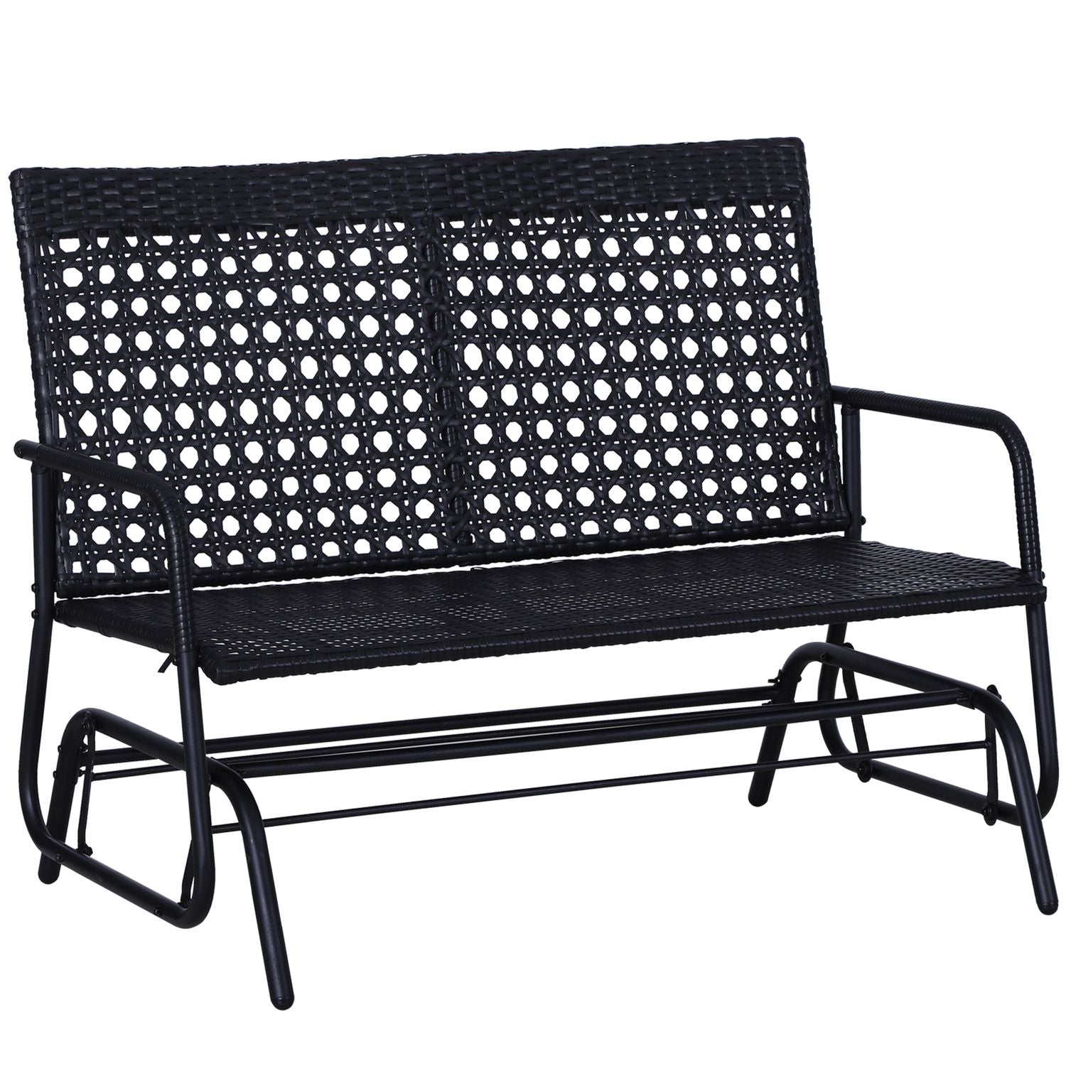 2-sits polyrattan trädgårdssvingbänk