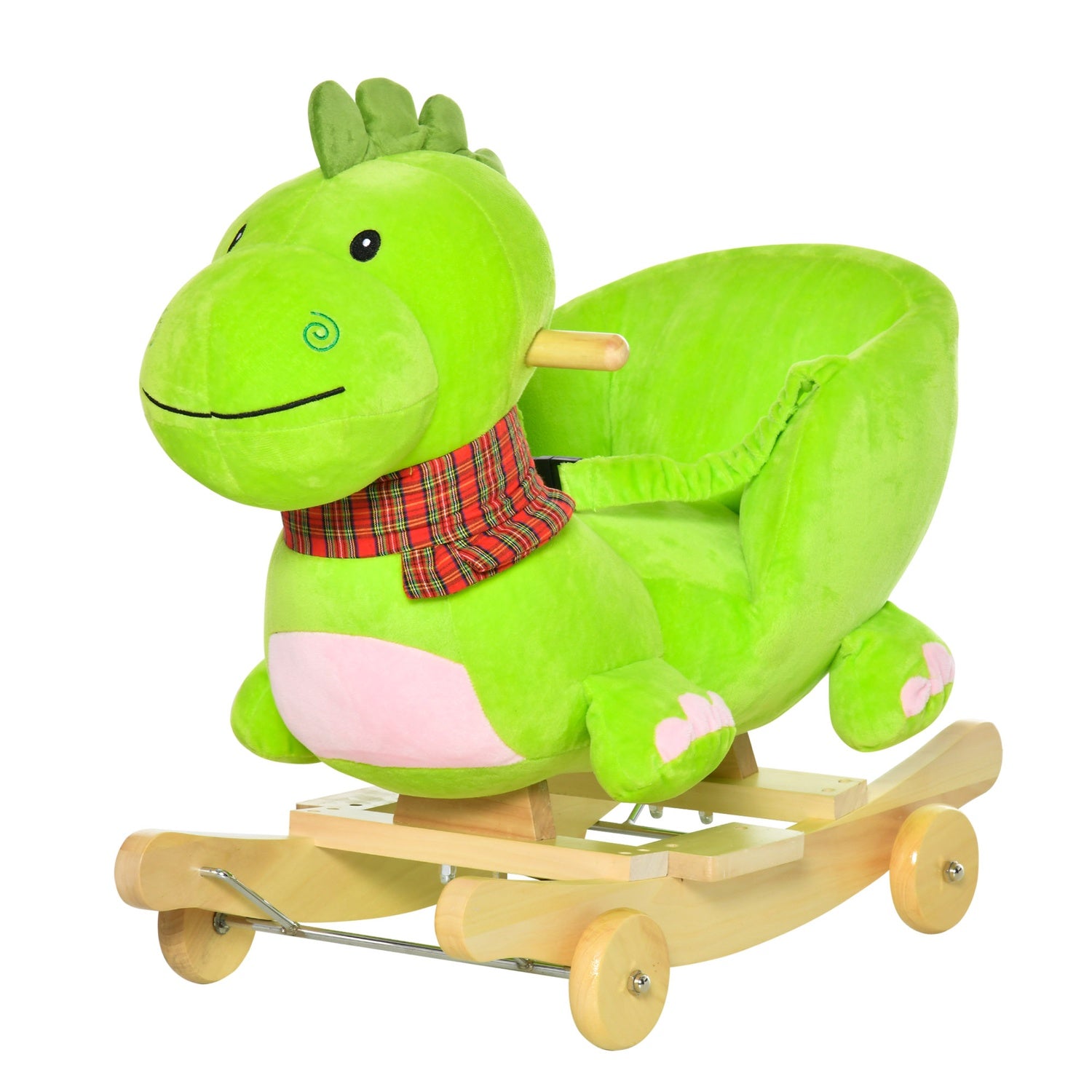 Gunghäst med hjul och musik, plysch, 18 månader+