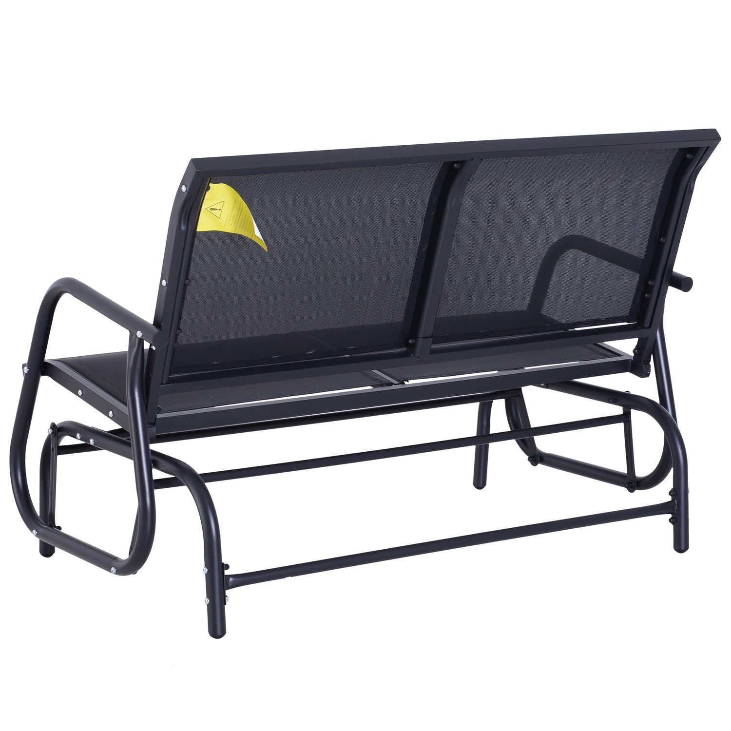 Black Metal Garden Swing – 2-sits, 120 x 70 x 88 cm