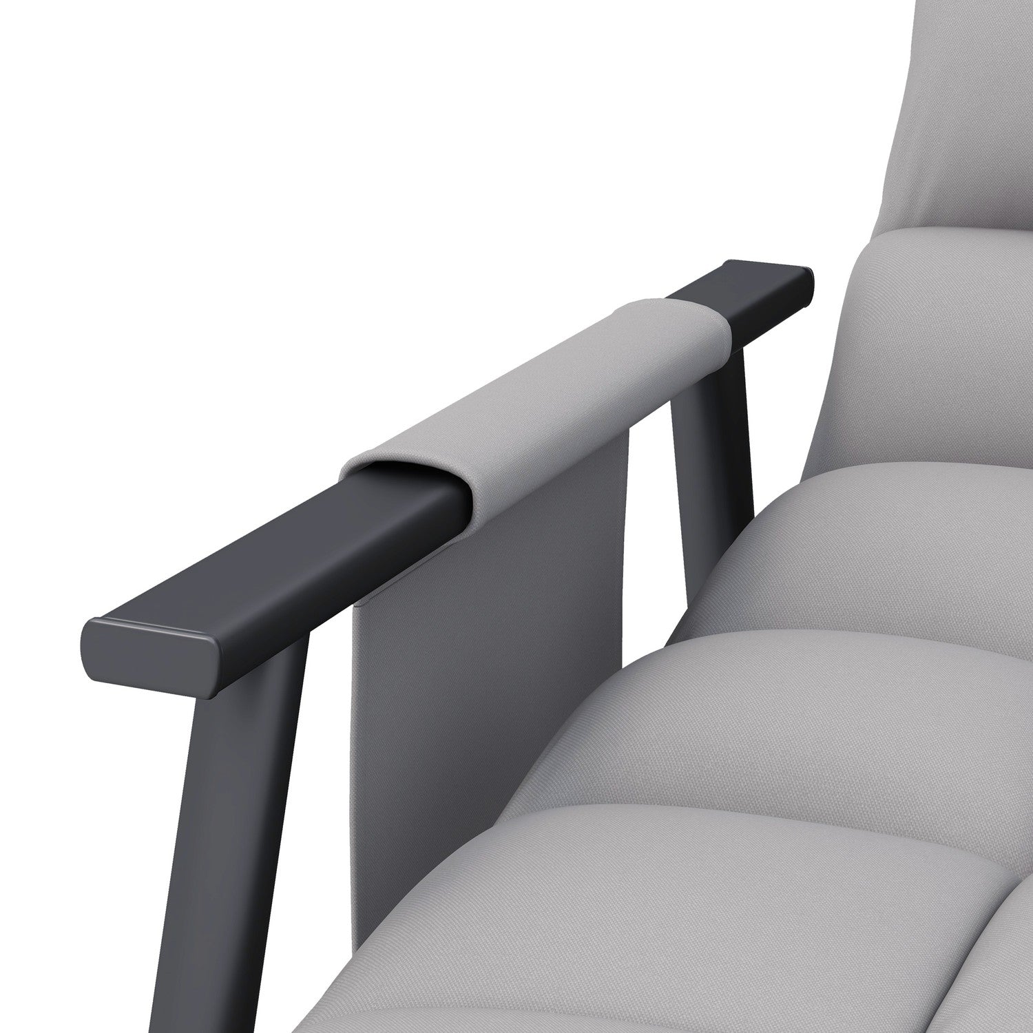 Gungstol mikrofibergrå med fotstöd, justerbart ryggstöd