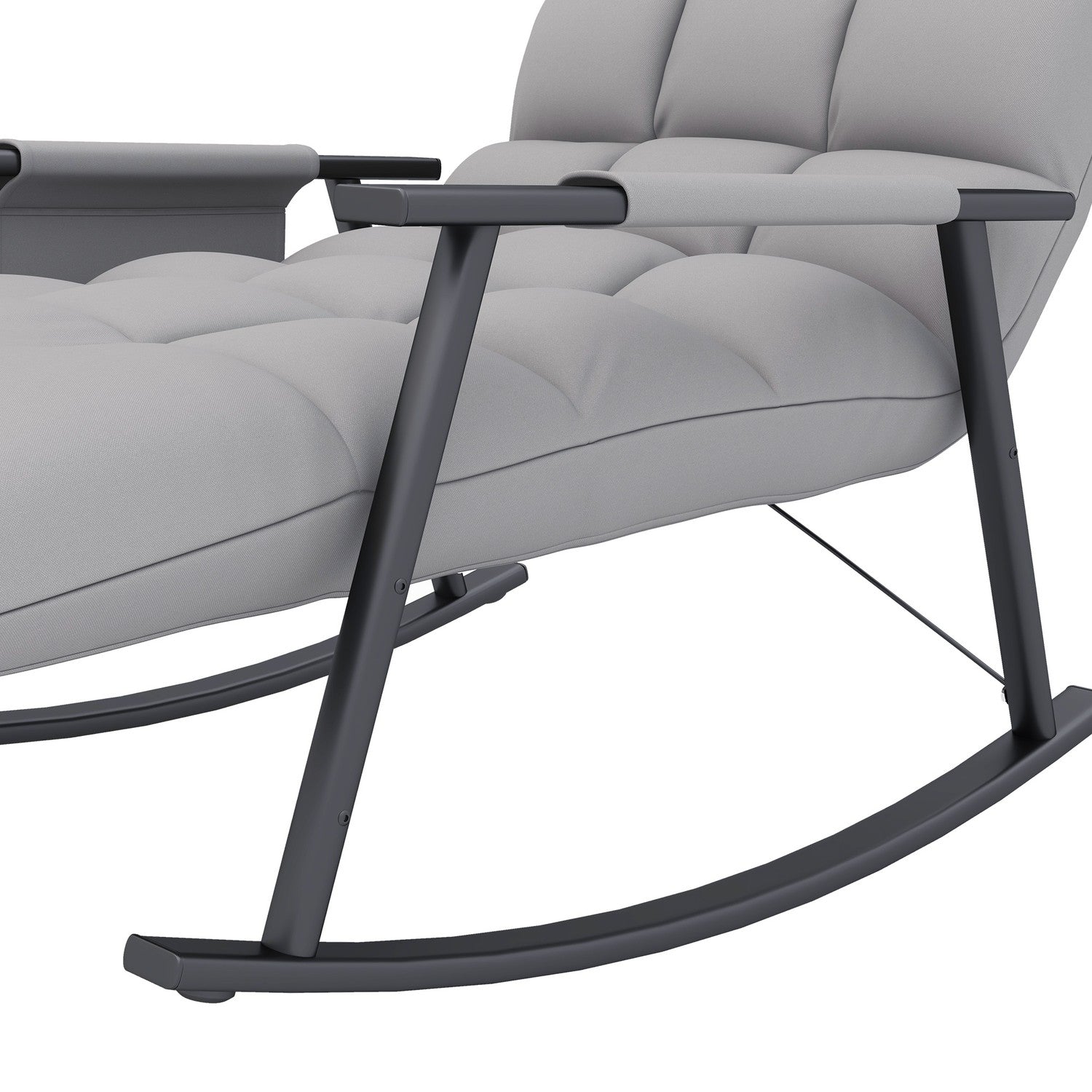 Gungstol mikrofibergrå med fotstöd, justerbart ryggstöd