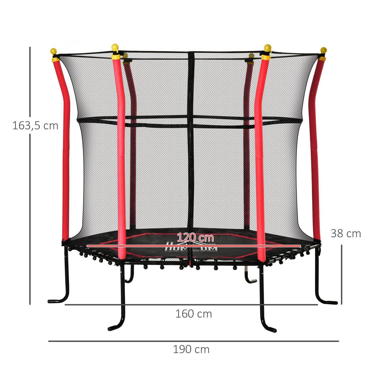 160 Cm Barnetrampolin Hagetrampolin Med Sikkerhetsnett Kantbeskyttelse Fitness Trampoline Mini Trampoline Med Nett For 3-10 år Barn