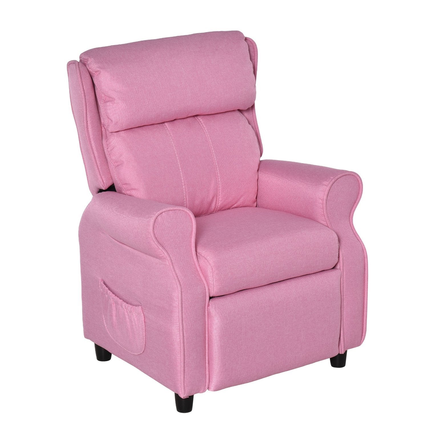 Justerbar barnesofa med fotstøtte, komfortabel barnestol for 3-5 år, rosa, 58X53X70cm, perfekt for gutter og jenter