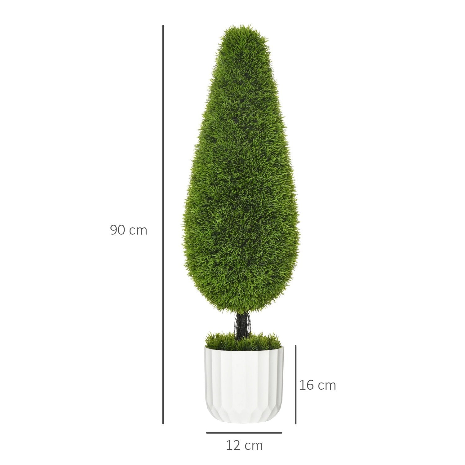 Kunstig sypress plantesett ca 2,90 cm kunstig plante, kunstig tre i potte, potteplante med kunstig mose for innendørs utendørs grønn