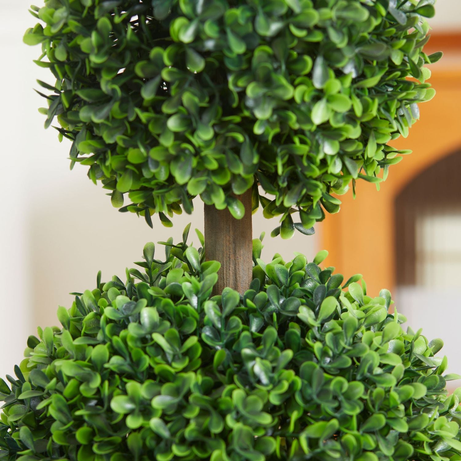 Kunstige planter, sett med 2 buksbom, 60 cm dobbelt ball kunstig plante, UV-bestandig potteplante, grønn