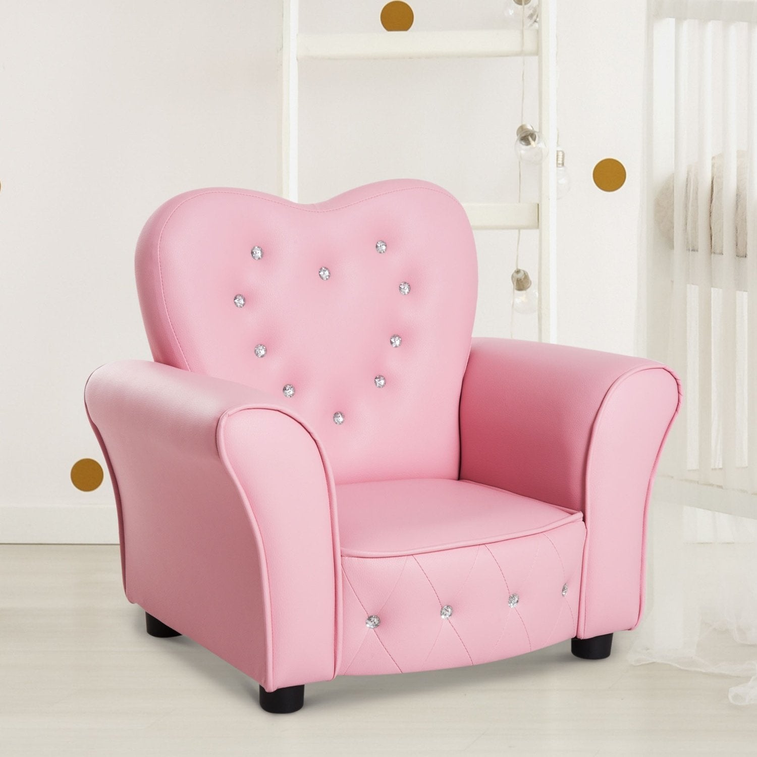 Barnesofa Prinsesse hjerteformet barnestol i rosa, koselig barnesofa, L59Xb41.5Xh49Cm