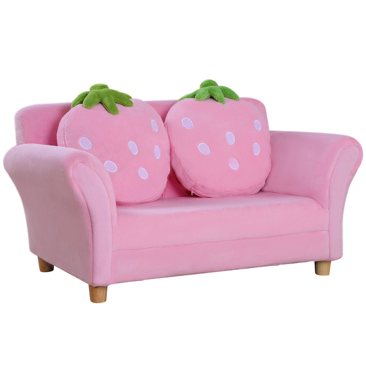 Barnesofa Strawberry Cozy Sofa og lenestol for barnerom, myk sofa, dobbel sofa, enkel sofa, barnestol