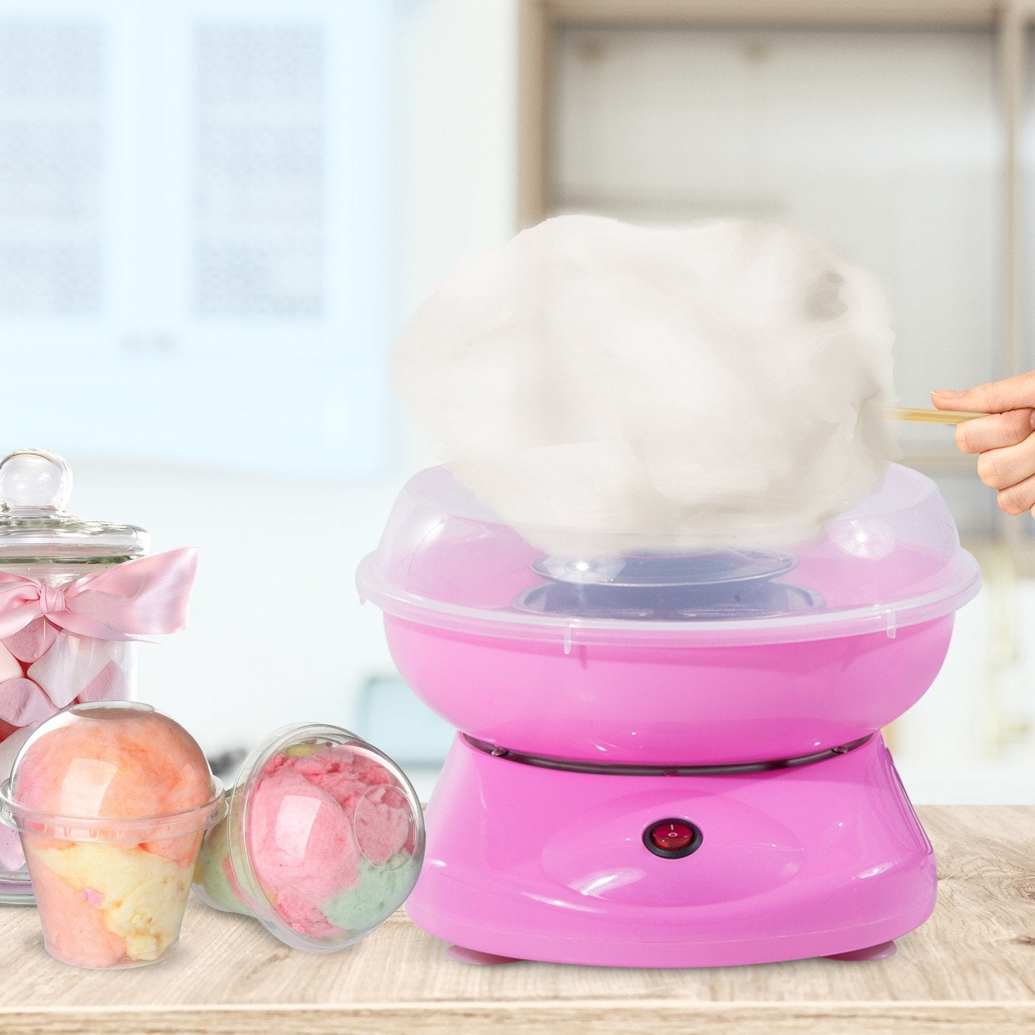 Spinnspinnmaskin Candy Floss Machine Candy Floss Machine (modell 1/rosa)