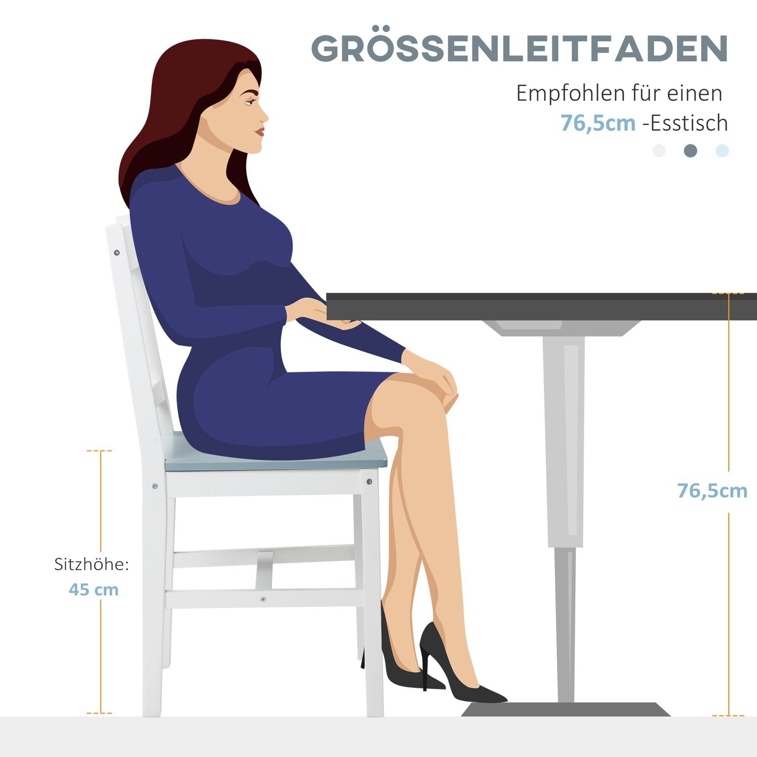 Spisestuestolsett med 2 Kjøkkenstol Ryggstøtte Furu Stuestol Grå 41 X 46,5 X 85,5 Cm