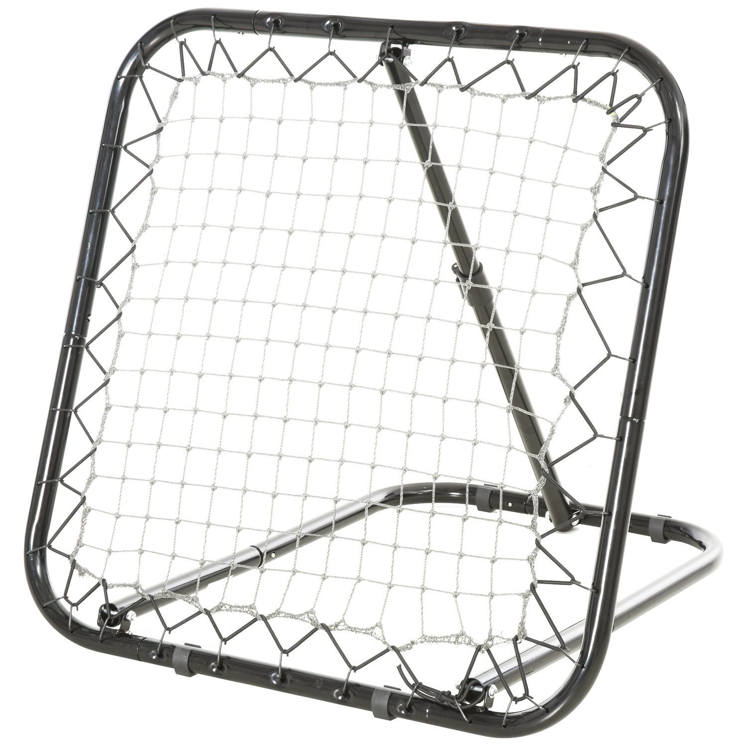 Fotbollsrebounder Vikbar Kickback Goal Rebound Wall 5 Nivåer Baseball Basketball Metall Svart 78X84X65-78Cm