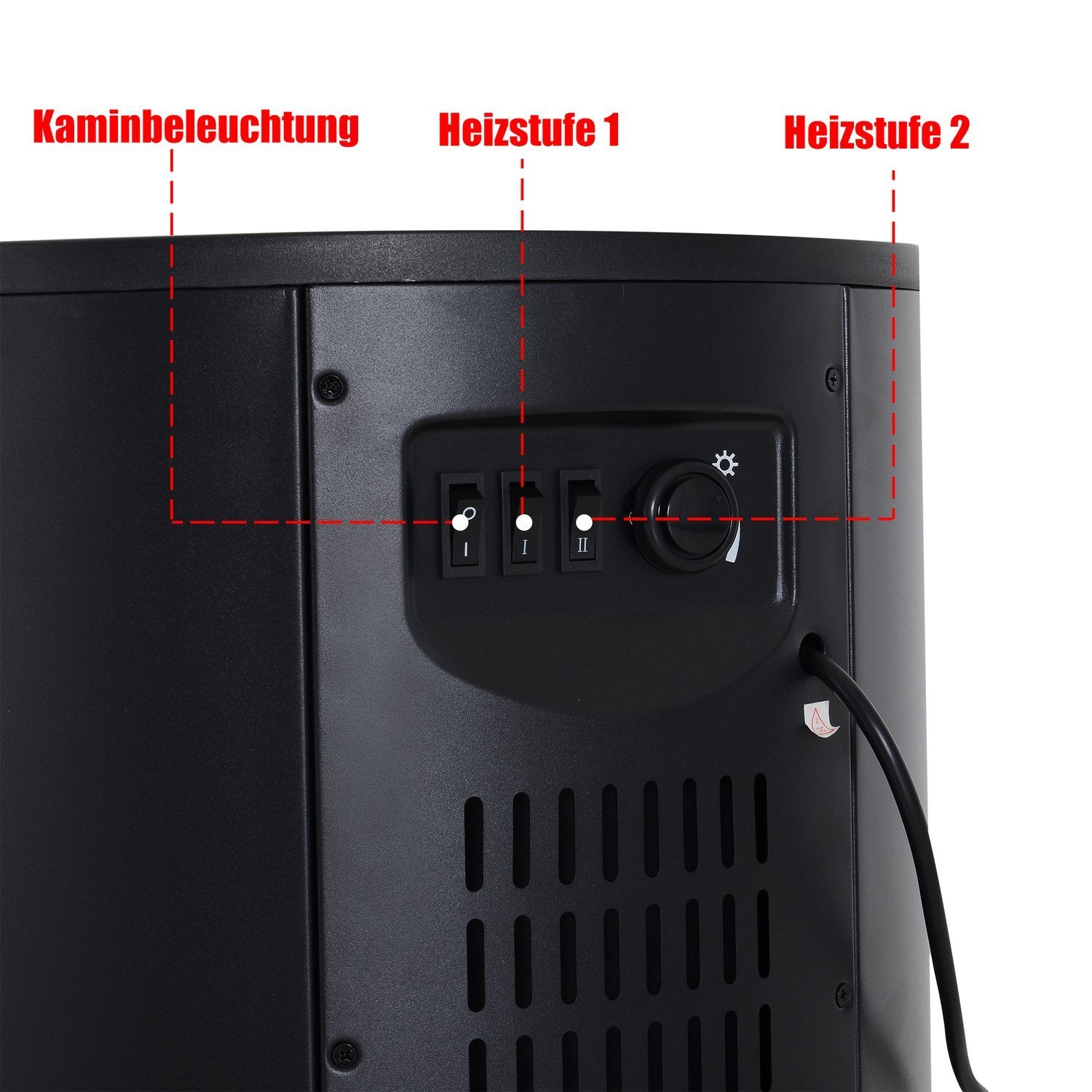 Led elektrisk komfyr Vegg åpen komfyr Frittstående komfyr med flammeeffekt 900/2000W 41X41X64,5Cm