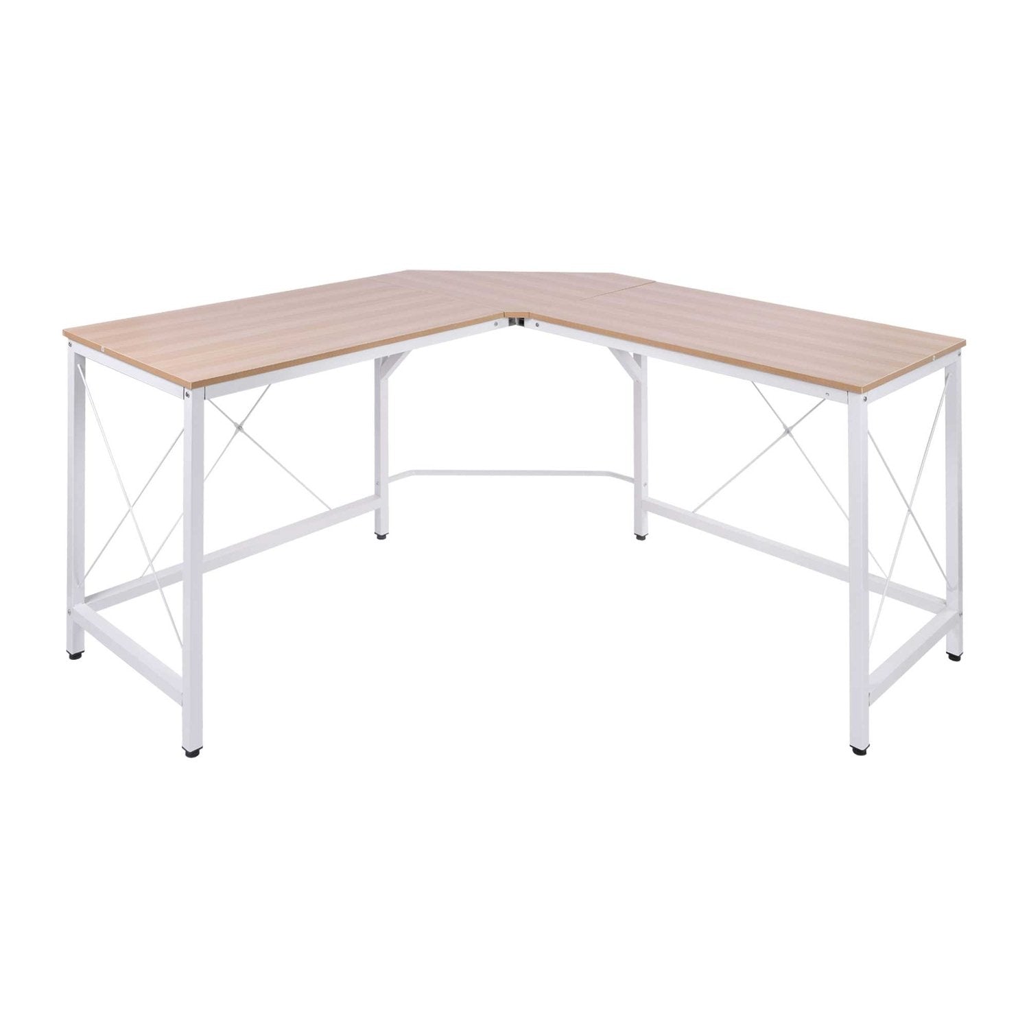 L-Desk Hjørne Skrivebord Vinkel Skrivebord Arbeidsbord Mdf Natural 150X150X76Cm