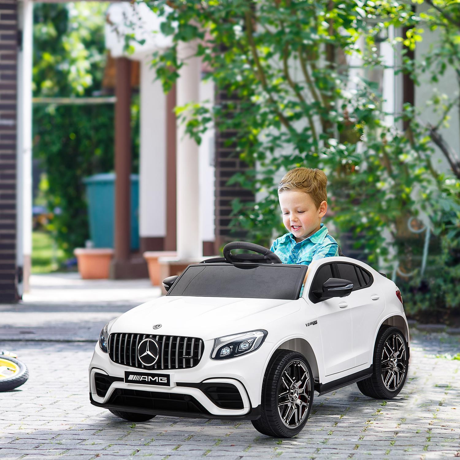 Mercedes-Benz Amg Gla45 Licensierad Elbil För Barnfordon Med Fjärrkontroll, Mp3, Säkerhetsbälte, 37-60 Månader, Vit