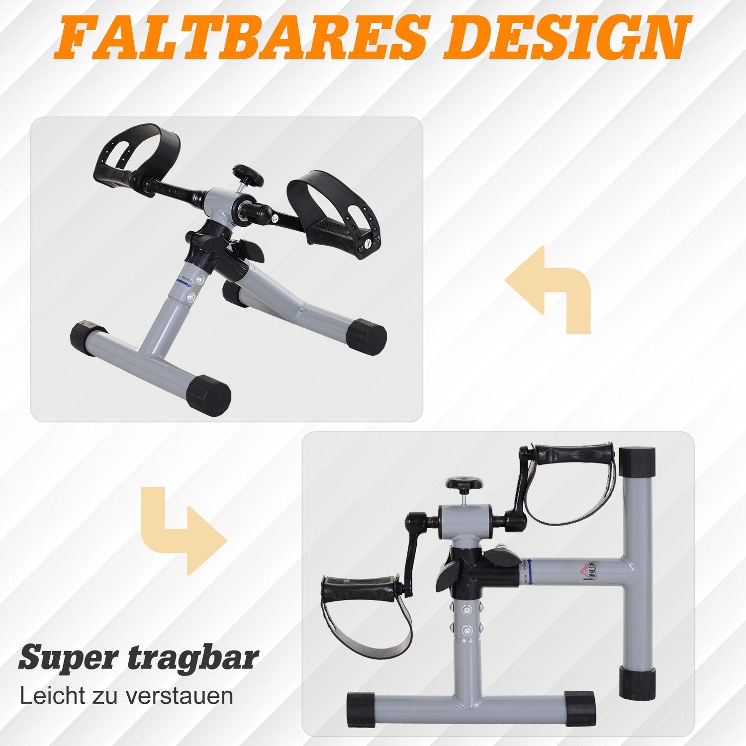 Minitreningssykkel, Minisykkelbentrener, Fitnesspedaltrener, Armtrener, Sammenleggbar, Kontinuerlig motstand, For rehabilitering