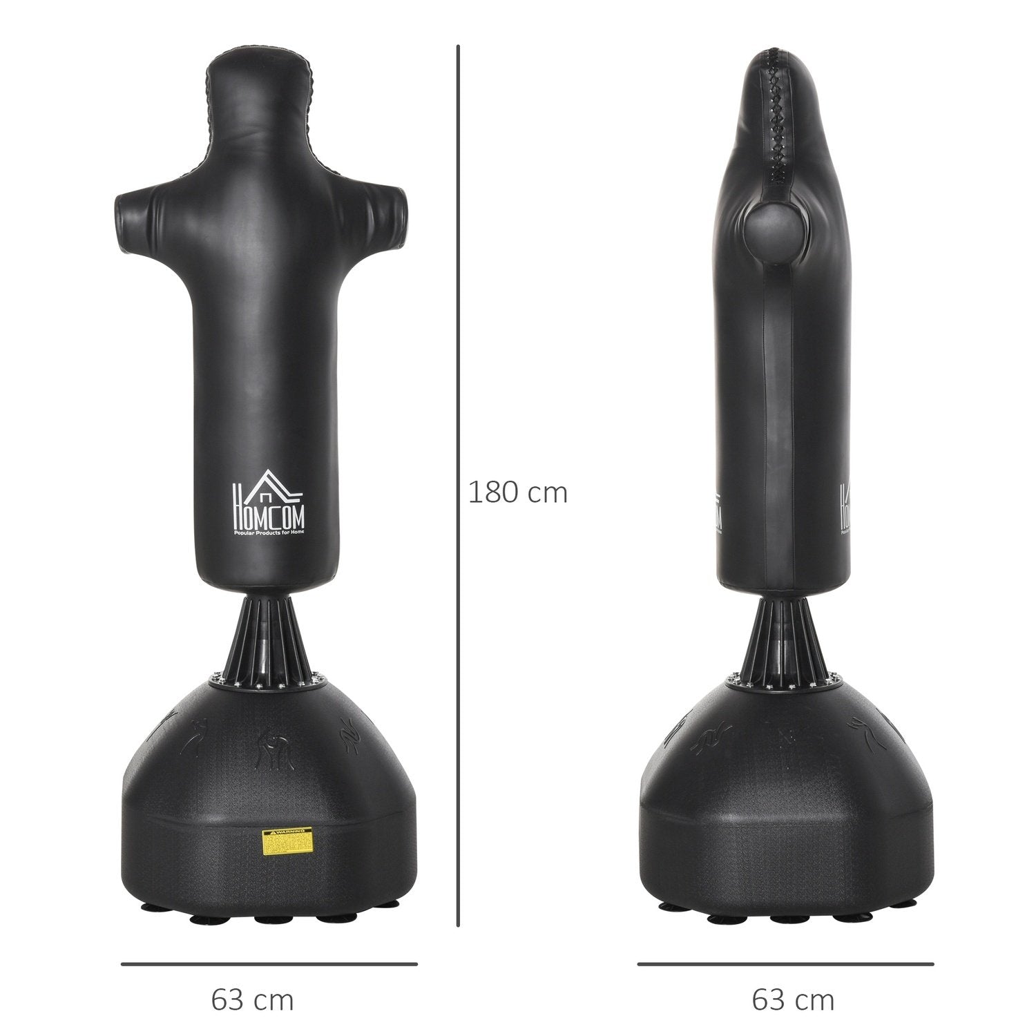 Boxningssäck Stående 180 Cm Vuxen Stående Boxningssäck Boxning Dummy Boxningspelare Humanoid Design Heavy Duty Boxningssäck För Proffs Och Nybörjare Svart