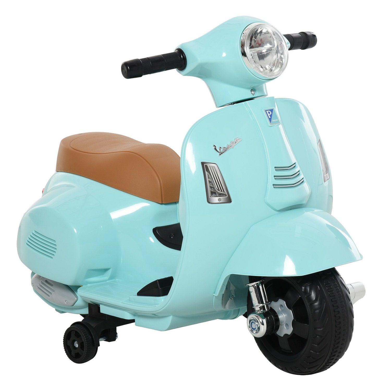 Vespa El-motorsykkel Barnemotorsykkel El-kjøretøy 18-36 mnd 3 Km/H Led lys Lyd Pp Plast Metall Grønn 66,5 X 38 X 52 Cm