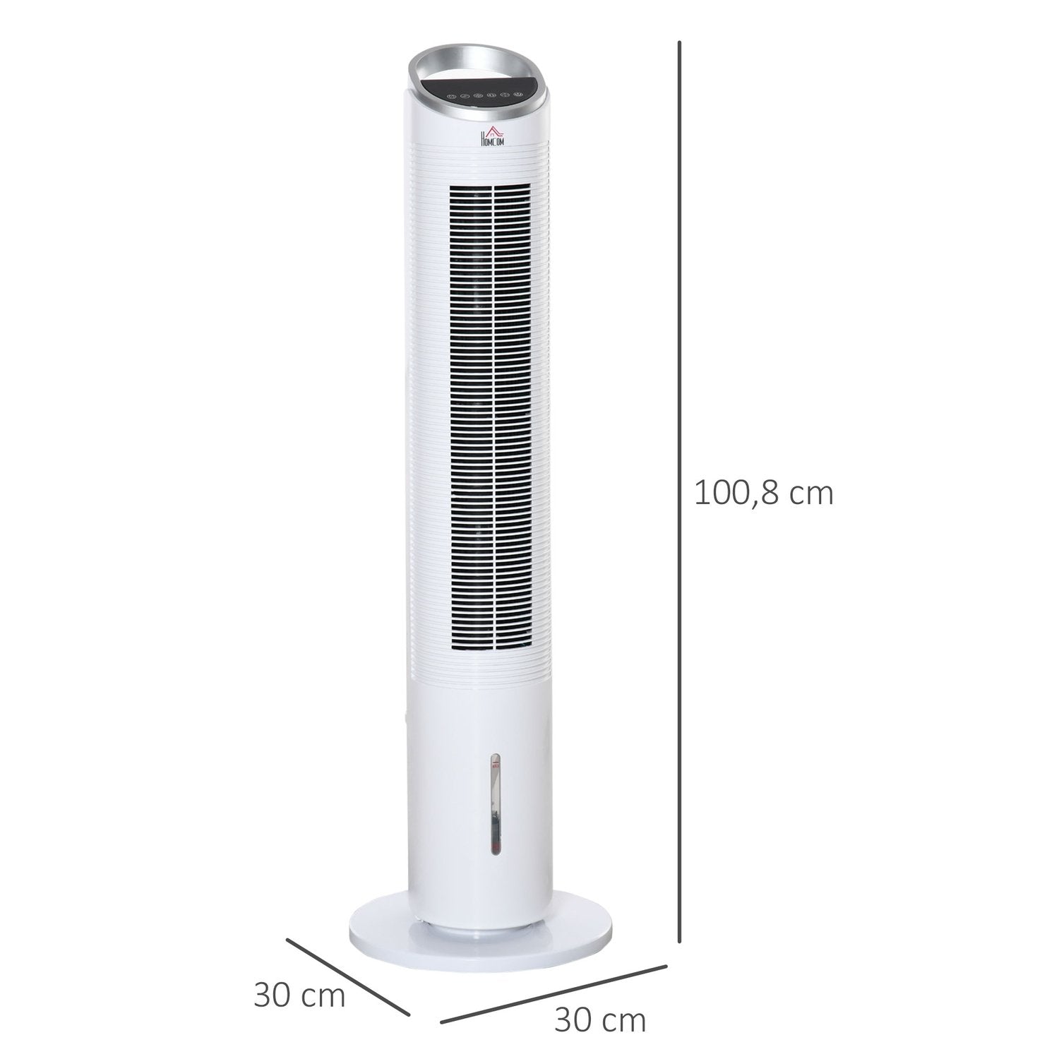 Luftkjølertårnvifte med vannkjøling, fjernkontroll, luftfukting, 8H timer, 20㎡, 60W, Ø30X100,8H Cm