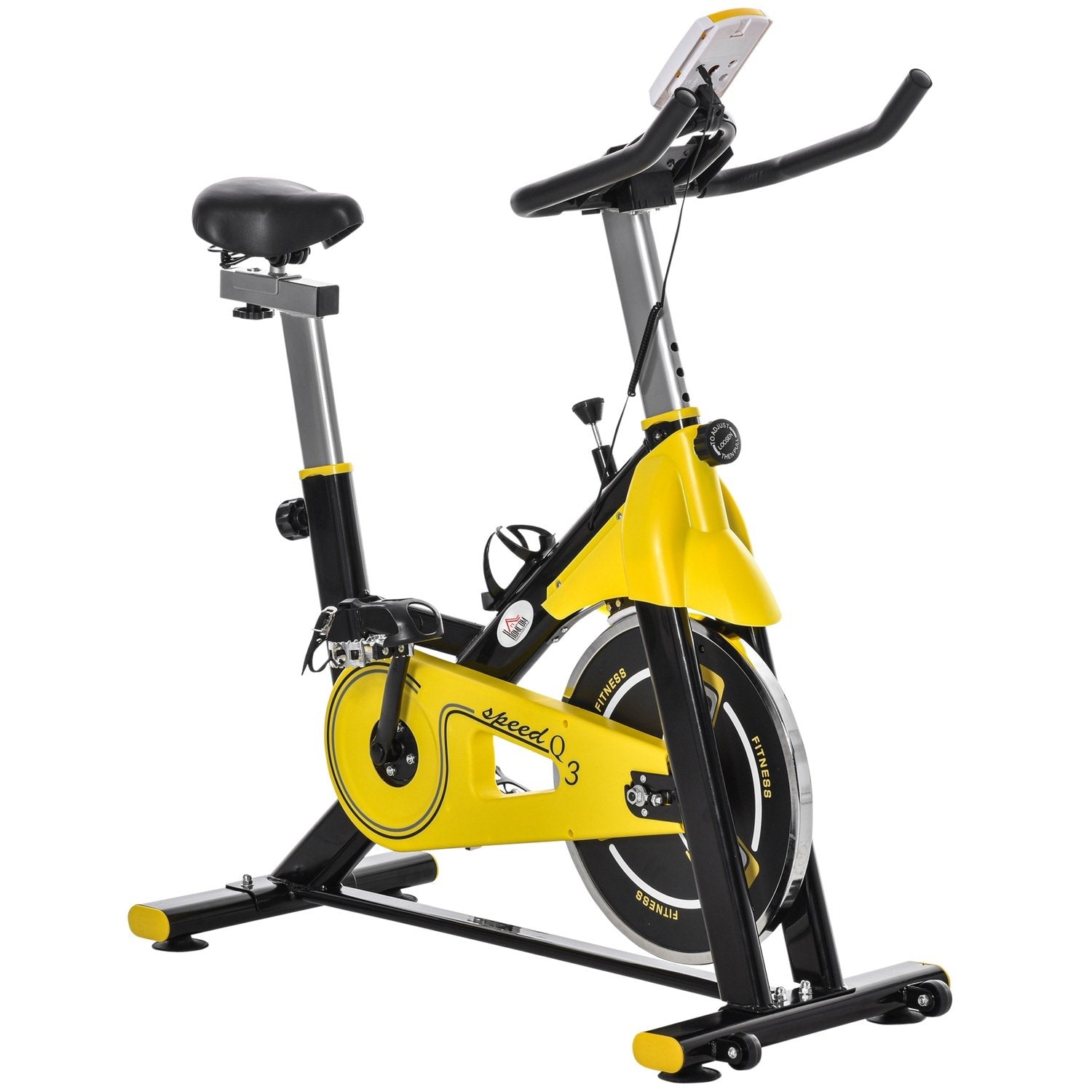 Cykeltränare, Höj- Och Sänkbar Motionscykel, Fitnesscykel, Rulltränare Med Remdrift, Lcd-Display, Stål Abs, 50X100X101-113 Cm