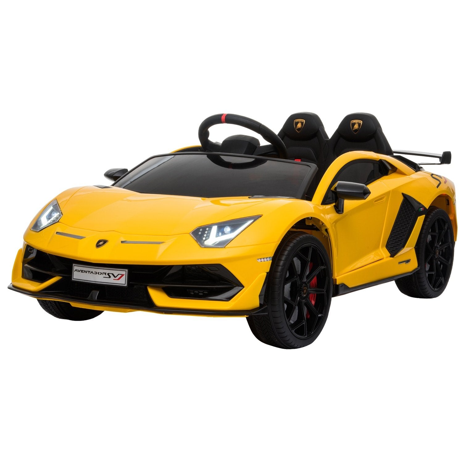 Elektrisk barnebil med fjernkontroll Lamborghini Svj Lisensiert i 3-8 år 2 X 550 Motorer Mp3/Usb Lys Musikk Gul 123 X 66,5 X 45,5 Cm