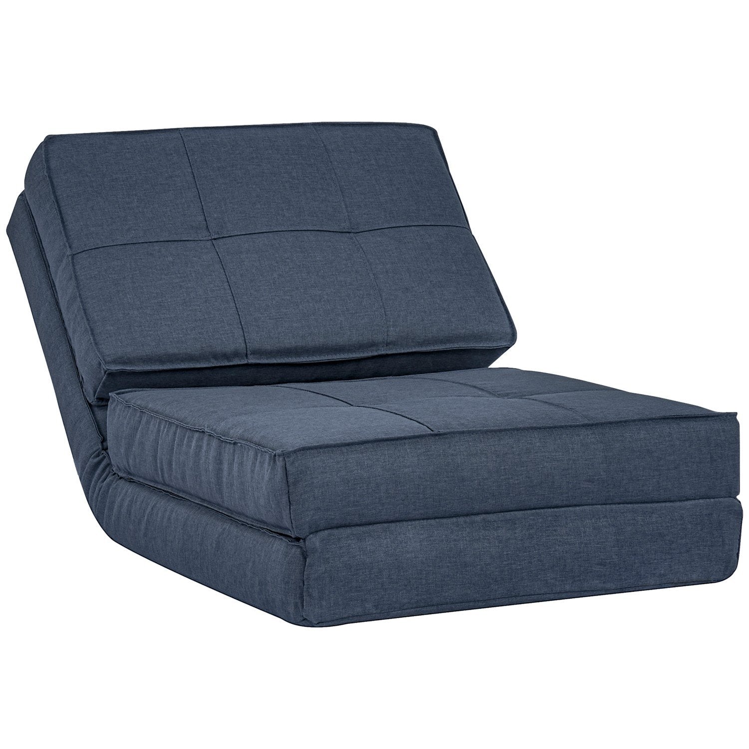 Gulvsofa, sammenleggbar sovesofa, gulvstol, 5-lags justerbar sammenleggbar stol, sovesofa, sovesofa, enkeltsofa, mørkeblå, 61 X 73 X 58 cm