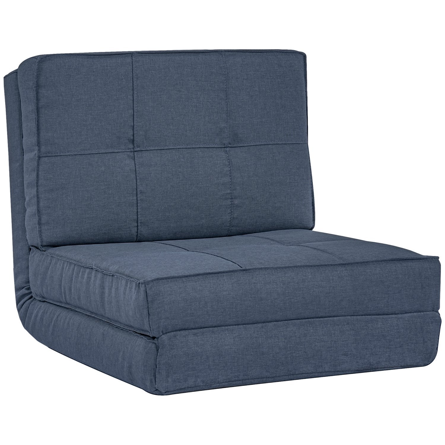 Gulvsofa, sammenleggbar sovesofa, gulvstol, 5-lags justerbar sammenleggbar stol, sovesofa, sovesofa, enkeltsofa, mørkeblå, 61 X 73 X 58 cm