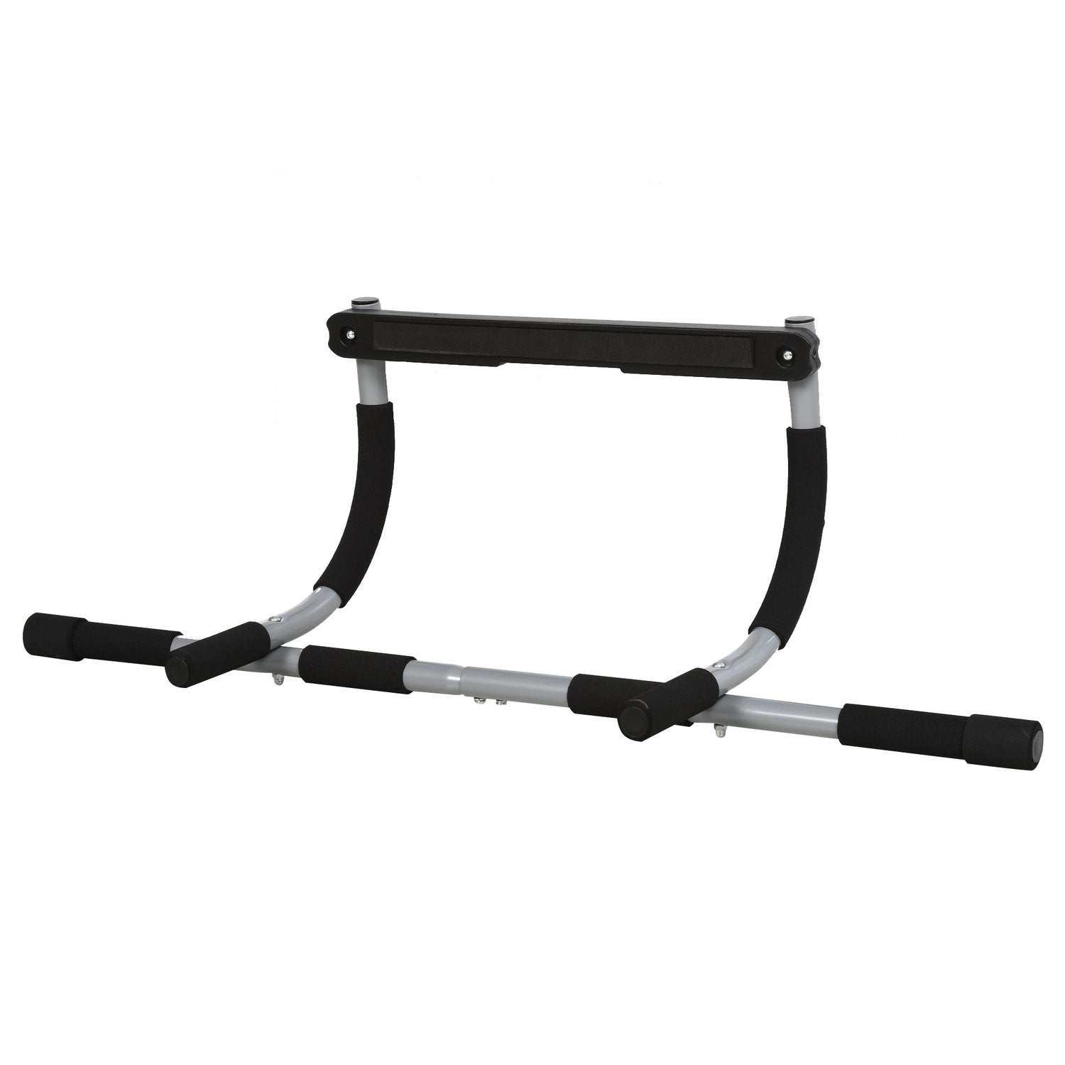 Pull-Up Bar Multifunksjonell Treningsholder, Stål Og Skum Dørstang, Svart + Grå, 92X40X17Cm