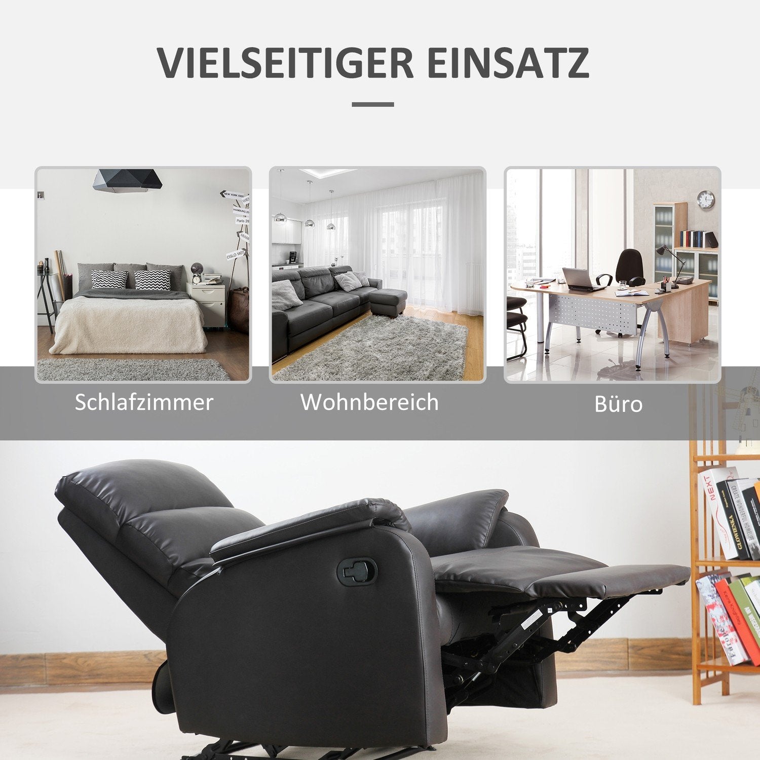 Relaxstol, Tv-Stol, Soffstol, Fåtölj, Vinkelskrivbord Med Cpu-Stativ, Justerbar, Ergonomisk, Konstläder, Brun, 75 X 92 X 99 Cm