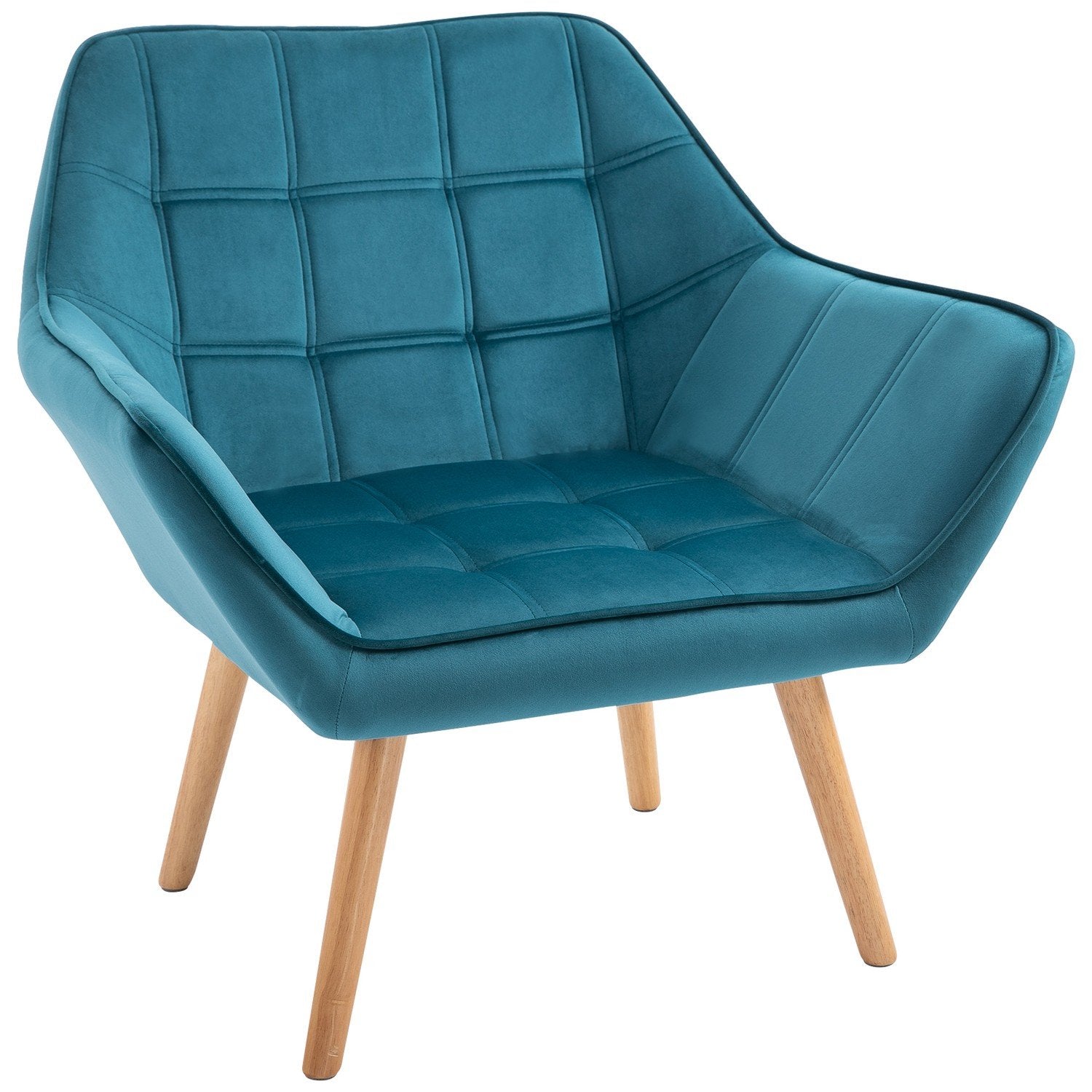 Enkel lenestol Wing Chair Relax-stol, fløyel, hevede ben, fløyelslignende polyester, skandinavisk, grønn, 64X62X72,5 cm