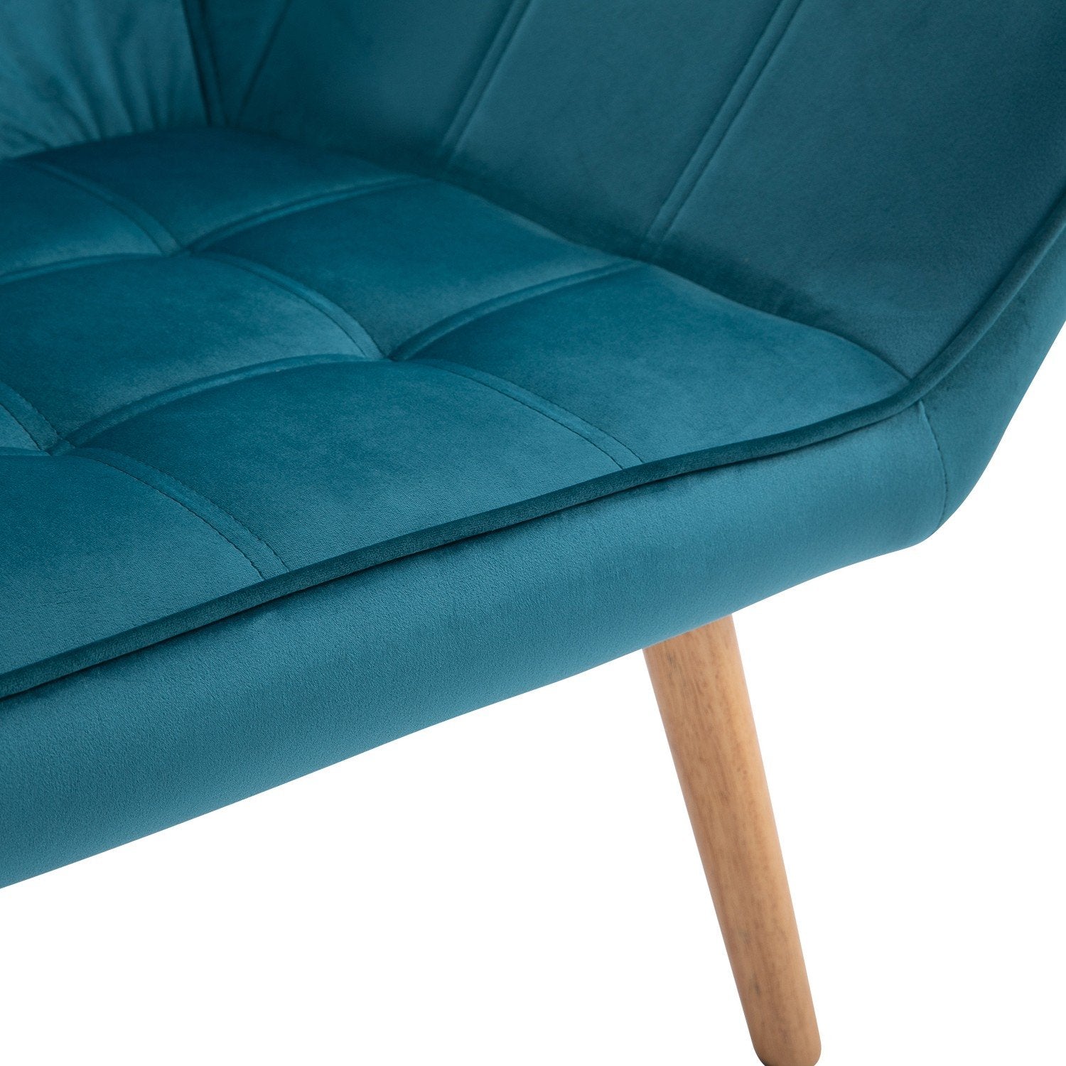 Enkel lenestol Wing Chair Relax-stol, fløyel, hevede ben, fløyelslignende polyester, skandinavisk, grønn, 64X62X72,5 cm