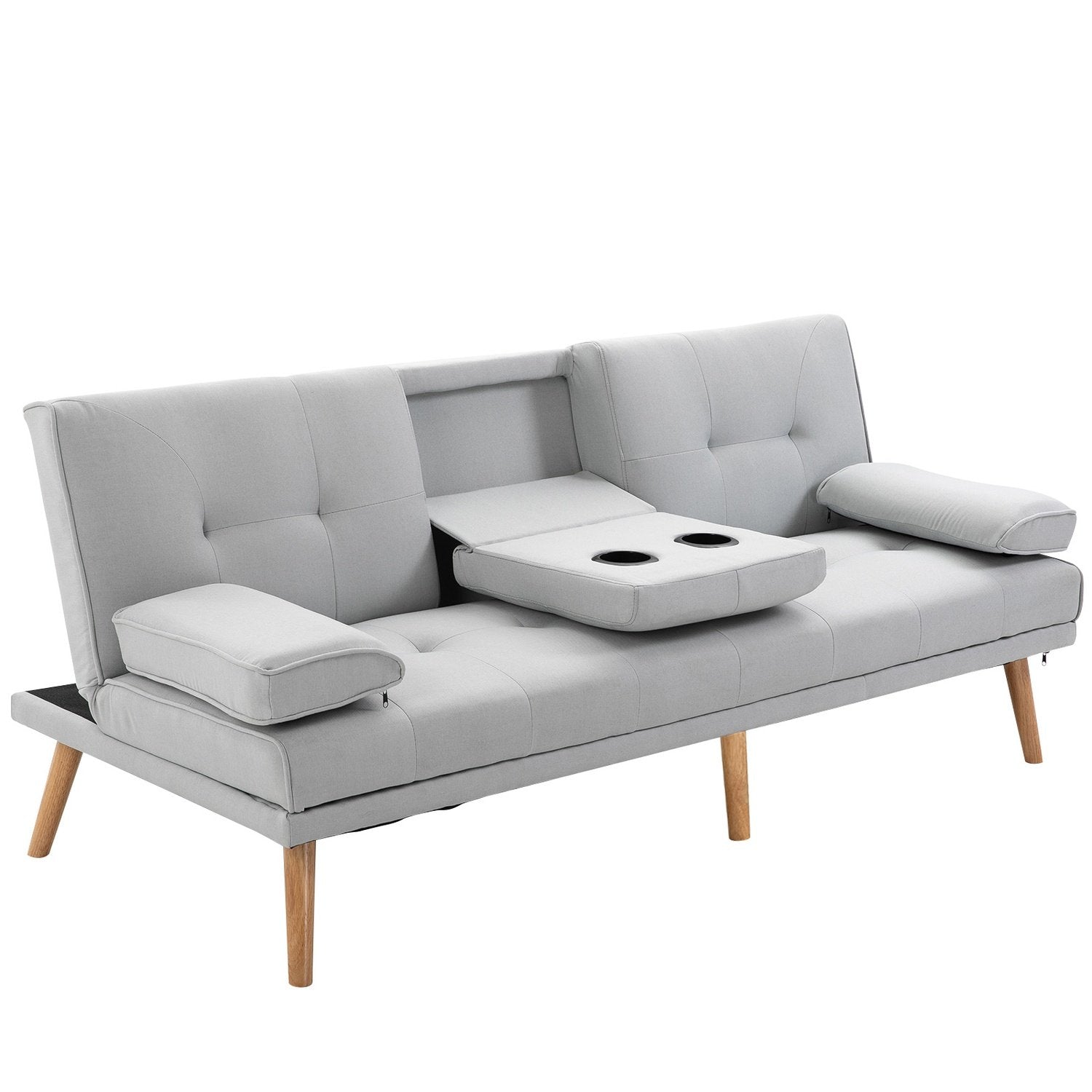 Sovesofa Komfortabel sovesofa, 3-seter, sovesofa, sengetøy, lys grå, 181X77X72cm