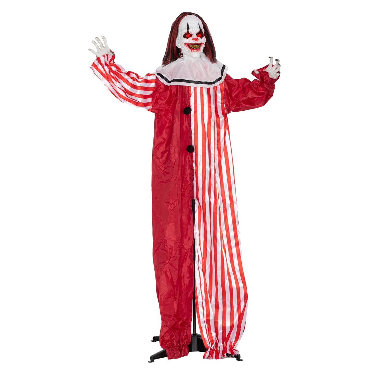 Halloweenclowndekoration, 165 cm, LED-lampor, ljudeffekter