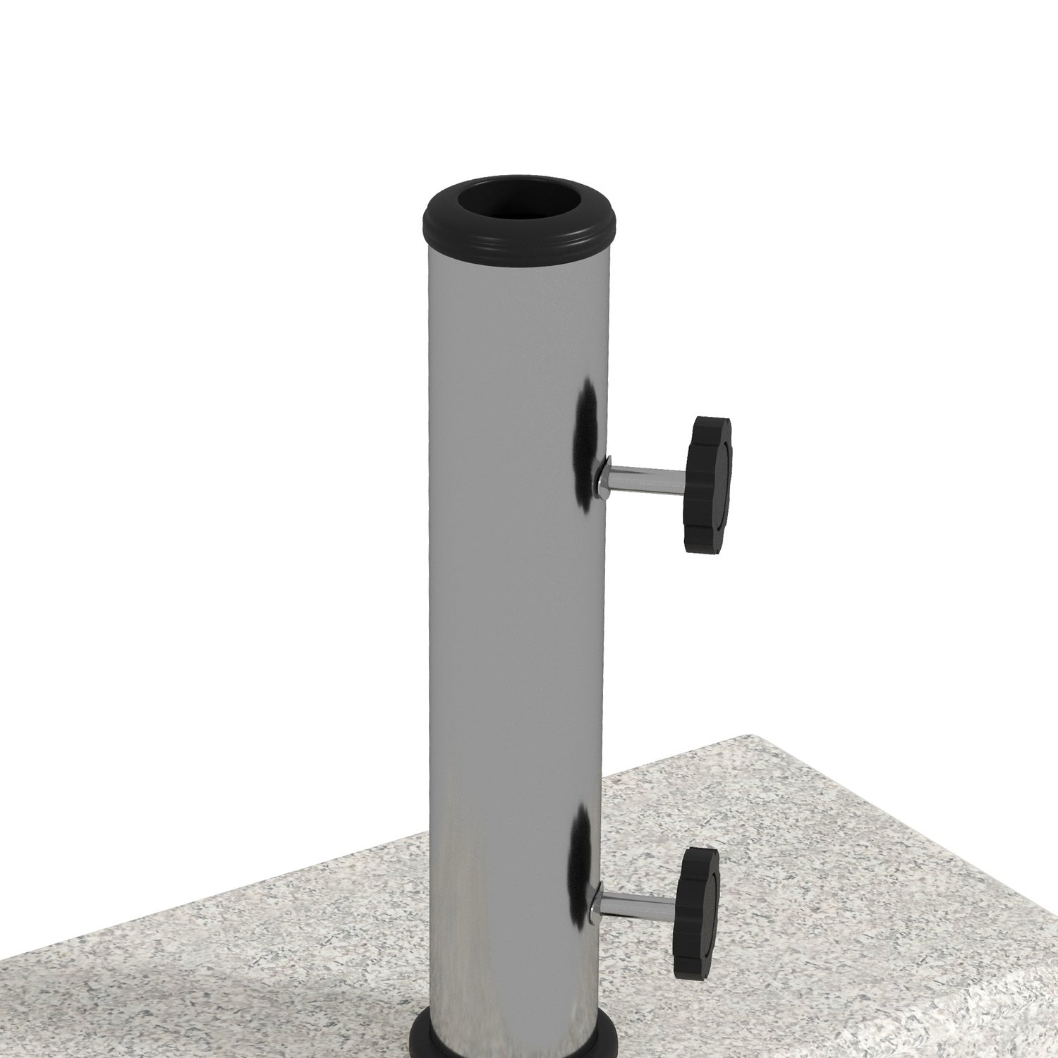Halvrunda parasollbas, granit, 25 kg, passar 32-48 mm stolpar