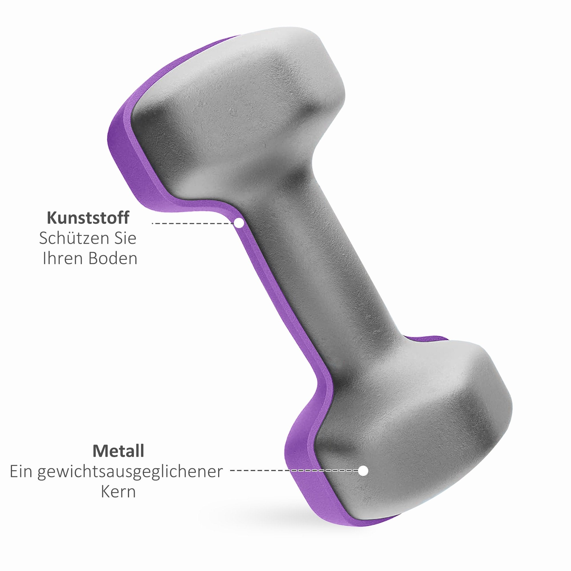 Hantelset med ställ, 6 vikter: 1 kg, 2 kg, 3 kg