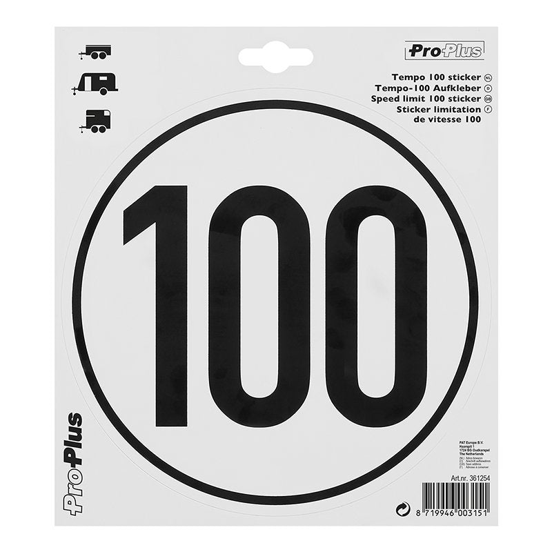 Hastighetsgräns 100 klistermärke