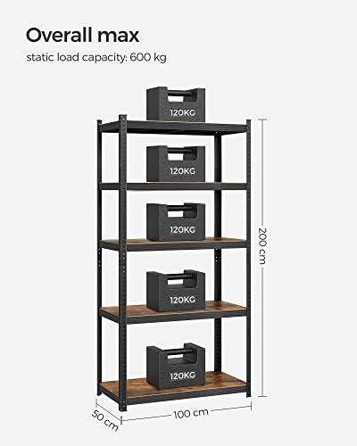 Heavy Duty rustik hyllenhet, justerbar, tippskyddssats