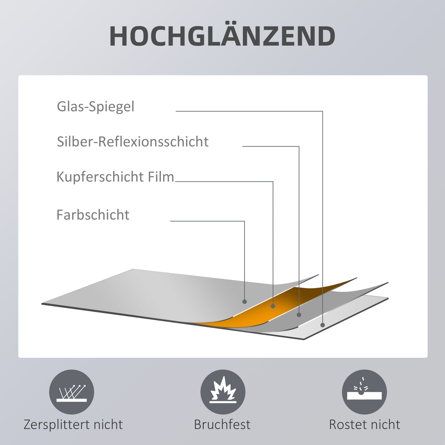 Väggspegel 125x45 cm – Träram, naturlig finish