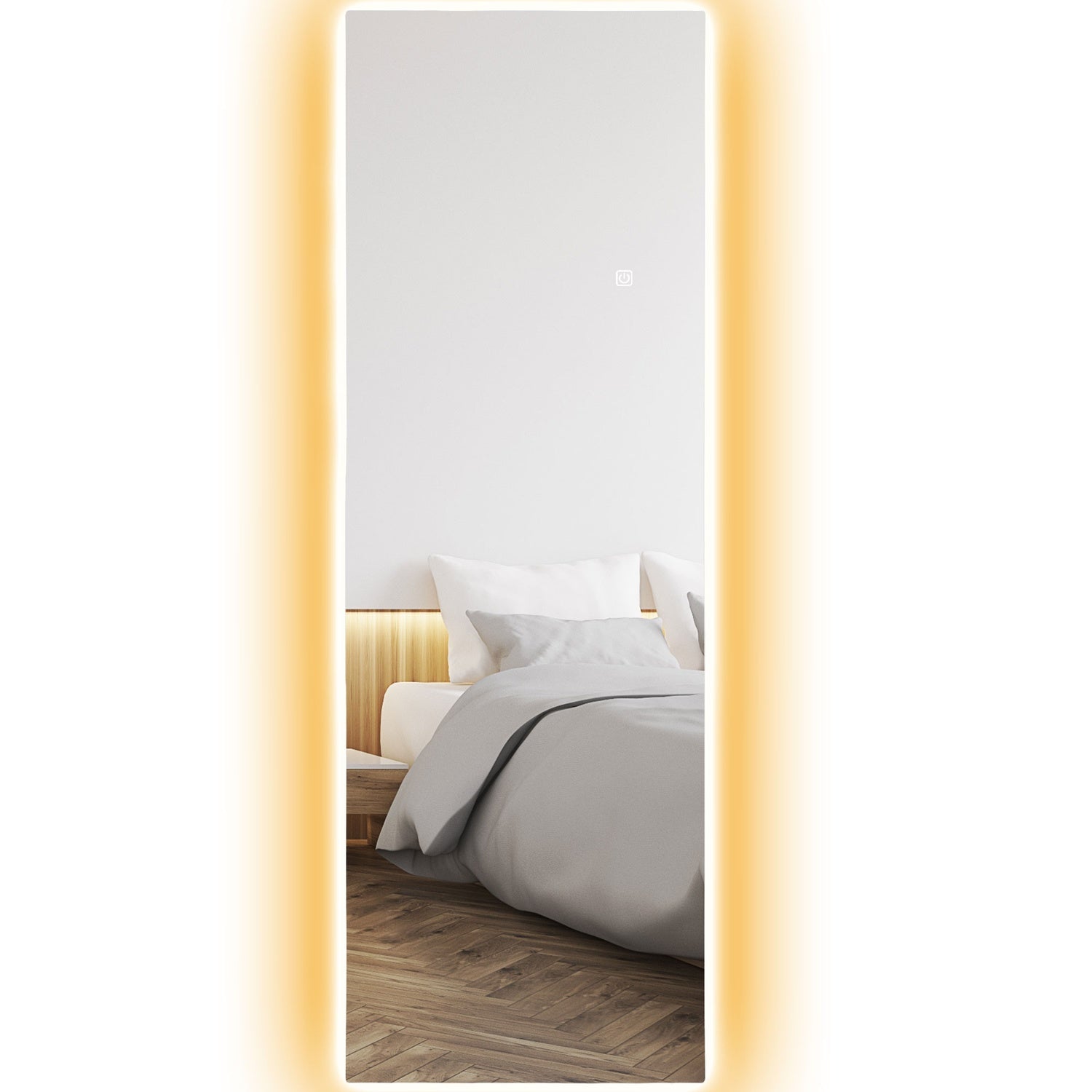 Golvspegel med LED-ljus, Touch Control, 40x120 cm