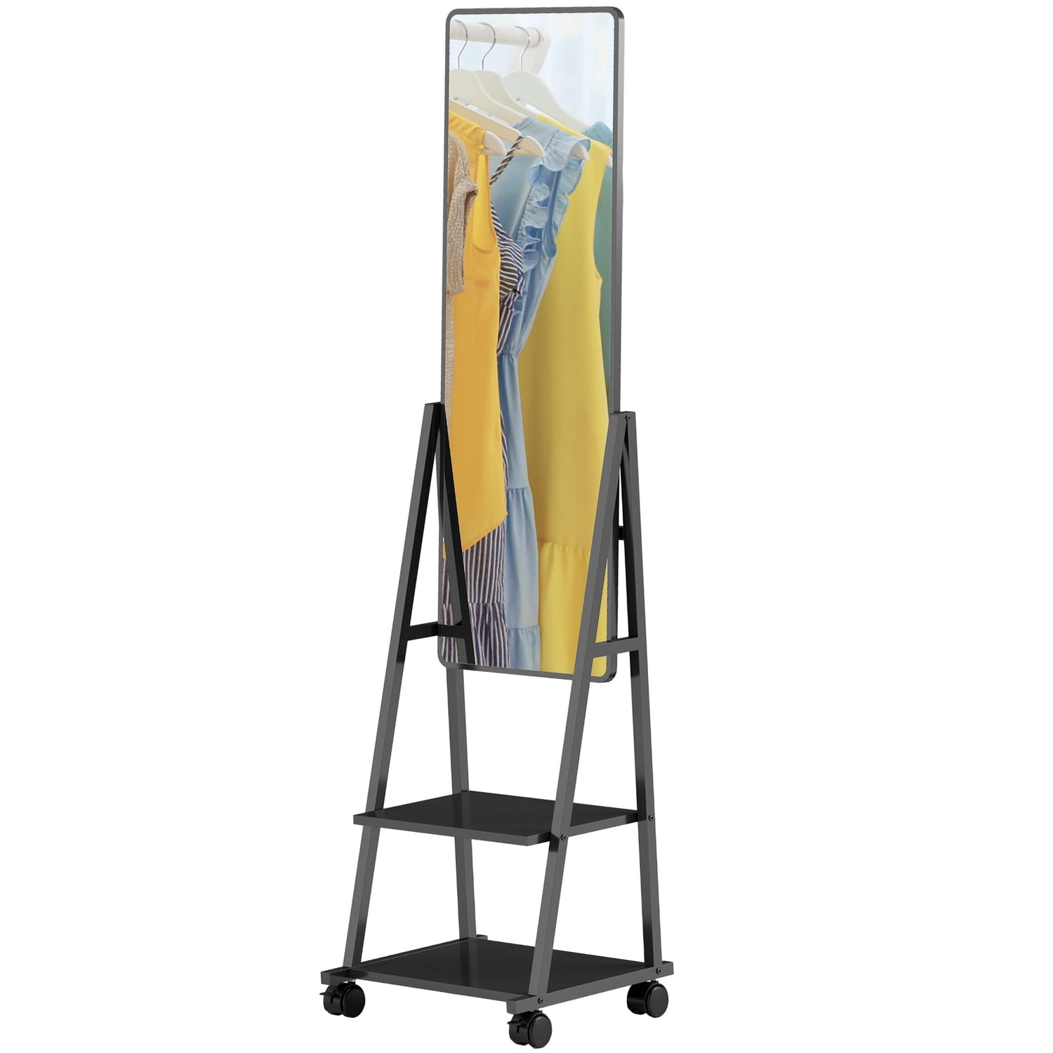 Stående hellängdsspegel, 42 x 155 cm, svart